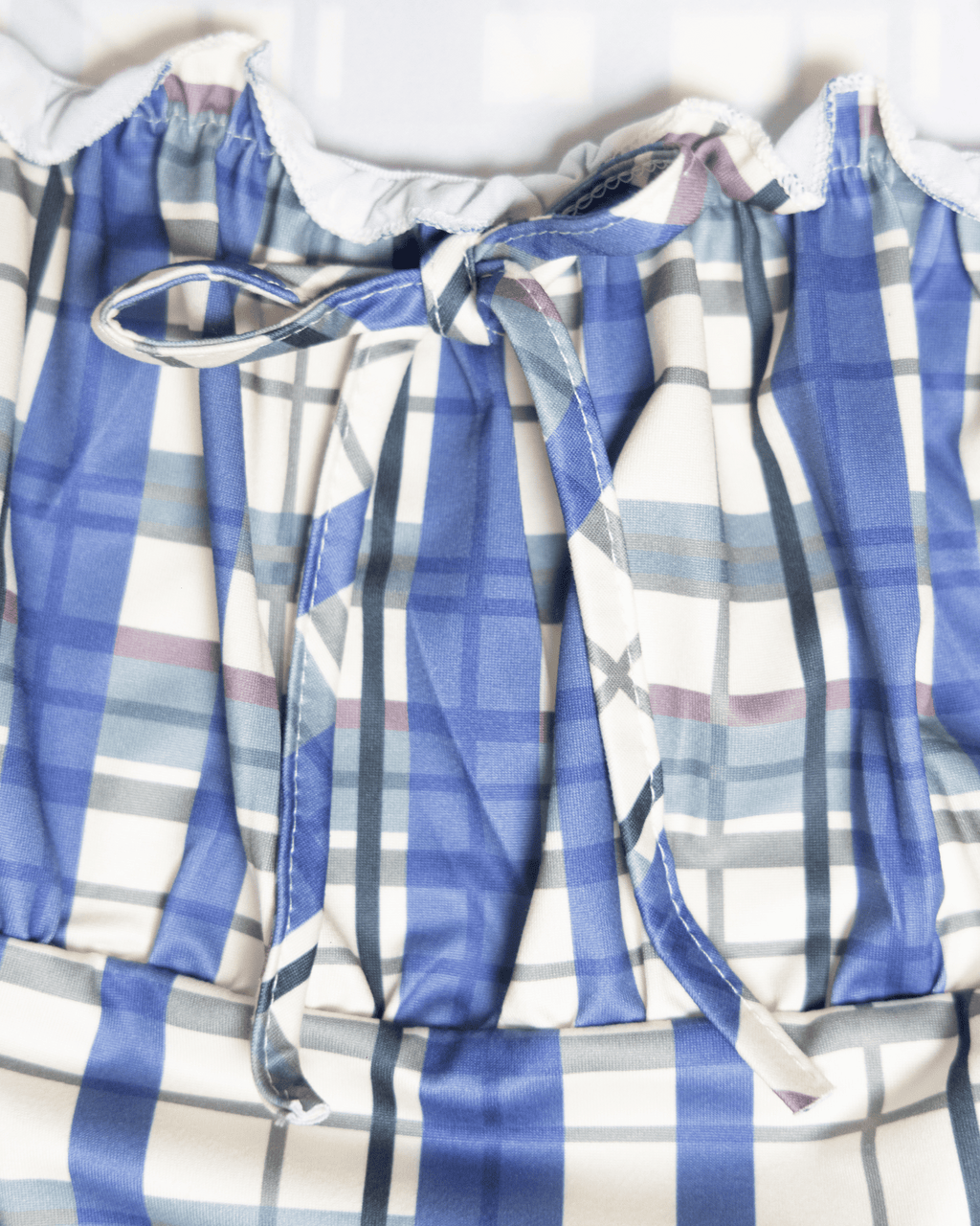 off shoulder plaid top